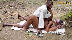 Ebony bbw patricia demand another round after raw outdoor fucked with more pussy sucking