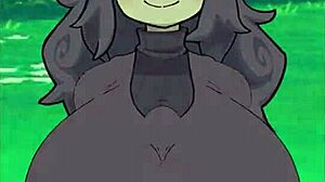 Hex Maniac titty fucks monster cock in Beatbanger game.