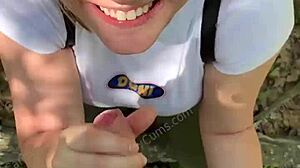 Oh, Random Jogger! DEEPTHROAT Me on the Hiking Trail POV. Candycourt Captures It All!