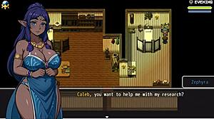 Sexy farmer exposes pussy in Lost Lagoon harem game.