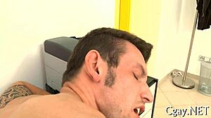 Hunks engage in gay sex and blowjobs