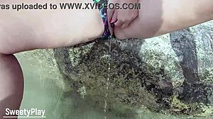 i accidentally stuck it in her pee hole on the beach and piss got everywhere in the water