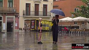 Slut Humiliated Publicly On Street By Strict Mistress!