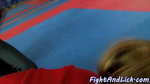 Euro Lesbian Slammed With Dildo After Fight