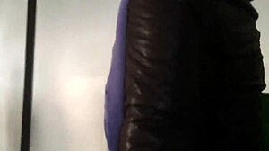 Touching Brown Nylon Jacket of Chubby Girl on Street Pt 1