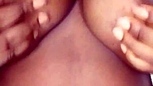 British chubby babe spreads ass while masturbating breasts intensely