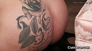 Foxy Peach endures extreme bukkake with blowjob and facial cumshots