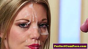 sloppy british blowjob in hospital with patient getting facial cumshot from doctor