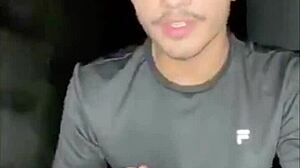 Gay guy jerks off hard until he cums