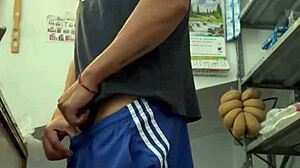 Young Mexican Behind Scenes in Grocery Store