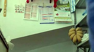 Young Mexican Behind Scenes in Grocery Store