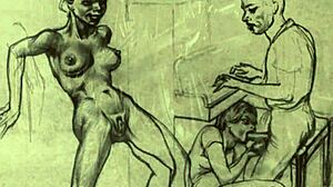 Vintage erotic drawings collection