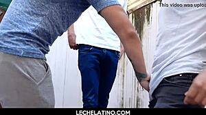 big dick latinos hot gay threesome and facial cumshot