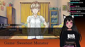 Vtuber LewdNeko Plays Sweetest Monster in Hot Anime Action