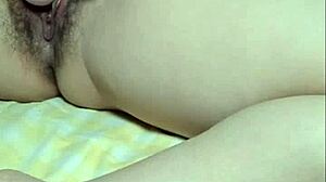 asian babe with big tits masturbates wet pussy using toys, feels so good