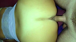 wife's big ass gets cum inside during yoga, then dick wiped on her soles