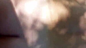 Blonde ponytail bent over for outdoor doggystyle cumshot.