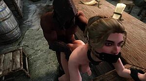 i play skyrim and watch sexy wife gerdur get bound for rough anal