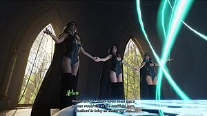 Shaved pussy babe in forbidden fantasy blowjob and cumshot