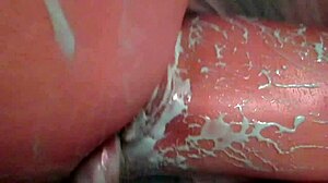 Oily wife turns messy while getting pounded hard