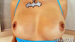 The horny chick gets a juicy facial after blowjob