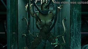 Lara’s intense experiment with bondage machine grips hard in part 1. Bound tight for raw action.