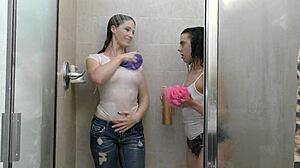 Big Titty And Juicy Asses Soaking Wet In Shower
