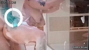 Is that cute tattooed babe moaning in hotel bathtub?