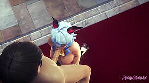 Ganyu Feels Intense Pleasure As She Sucks And Gets Fucked In Church