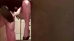 mistress dominates her submissive slave in bdsm session