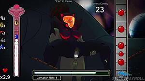 Blue haired asian uses big ass to fuck and cum in spunkstock hentai game part 2