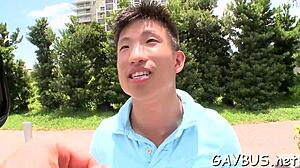 blindfolded stud tricked into oral by homosexual hunk in crazy blowjob scene