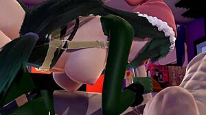 Tsuyu Asui's New Year's Eve Cosplay Hentai: Uncensored 3D Big Tits Action