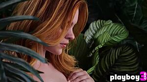 hairy redhead model celeste rasmussen poses naked