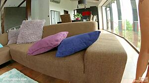 Kyra Hot squeezes dildo between massive natural tits!