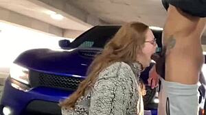 mia dior fucked in public parking garage, big black cock stretching her ass