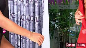 Black Trans Chick Adrielhy Bronze Feels Intense Pleasure Getting Ass Fucked and Creampied