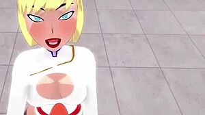 3D animated Oppai and Power Girl in a superhero fantasy