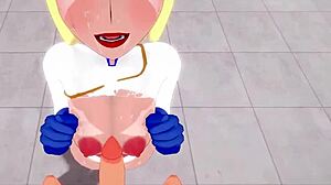 3D animated Oppai and Power Girl in a superhero fantasy