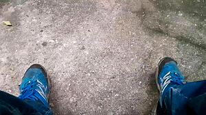 Gay Brazilian feels pleasure masturbating in the woods