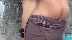 I pinned my brunette neighbor against the wall passionately