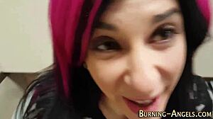 Alternative Goth gets her ass fingered and fucked