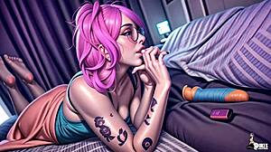 shy cosplay geek caught masturbating at party