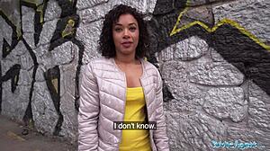 rock paper scissors game turns into hardcore outdoor public fucking with big cock.