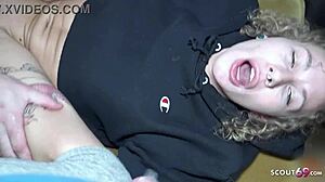 Skinny German dreadlocks teen Julia Juice in MMF threesome with old man and young amateur.