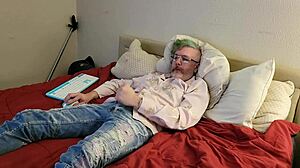 fully clothed big cock masturbation session with huge monster cock 😏