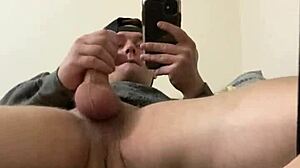 Sexy Frat Guy Joshuaaalewisss Strokes Monster Cock in Mirror, Cums Everywhere
