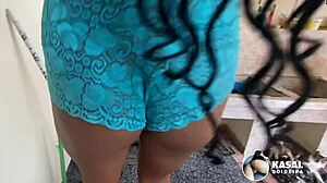 Look at that young housewife's big ass in panties.