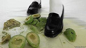 A maniac explores fetish with food and stockings in japan