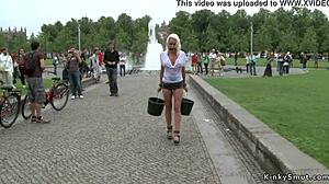 I feel the pain as I'm bound and punished outdoors